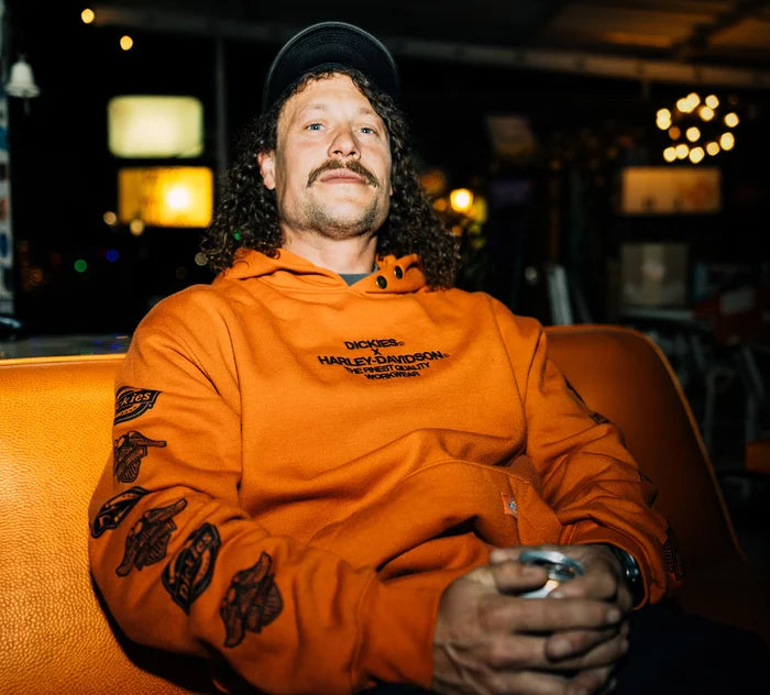 Dickies x H-D Eagle Sleeve Hoodie - Vintage Orange