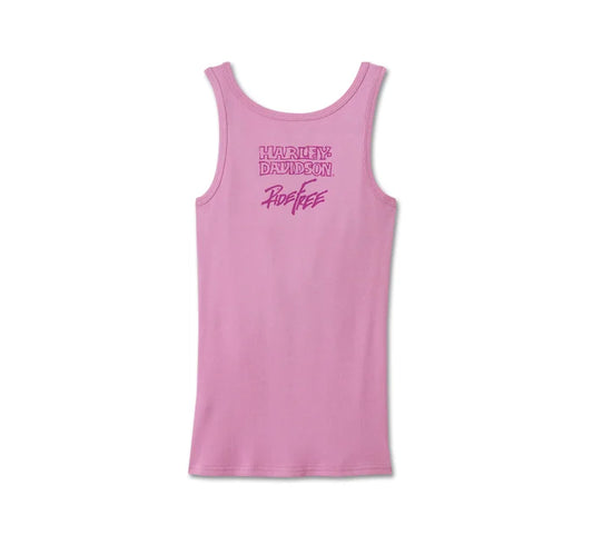 Willie G Winged Wheel Stretch Rib Tank - Lavender