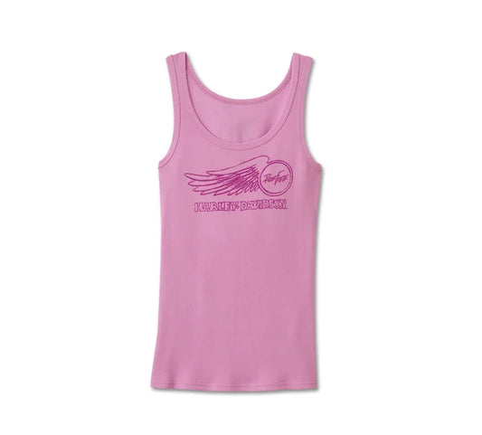 Willie G Winged Wheel Stretch Rib Tank - Lavender