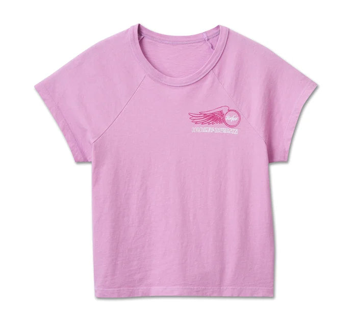 Women's Willie G Winged Wheel Baby Doll Tee - Lavender