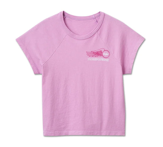 Women's Willie G Winged Wheel Baby Doll Tee - Lavender