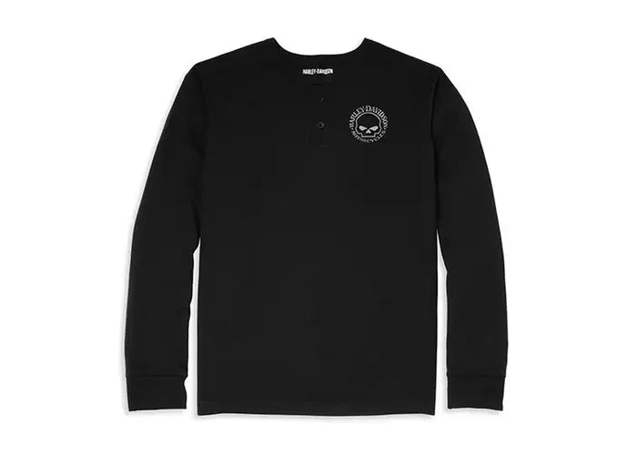 Harley-Davidson Men's Willie G Skull Three Button Henley