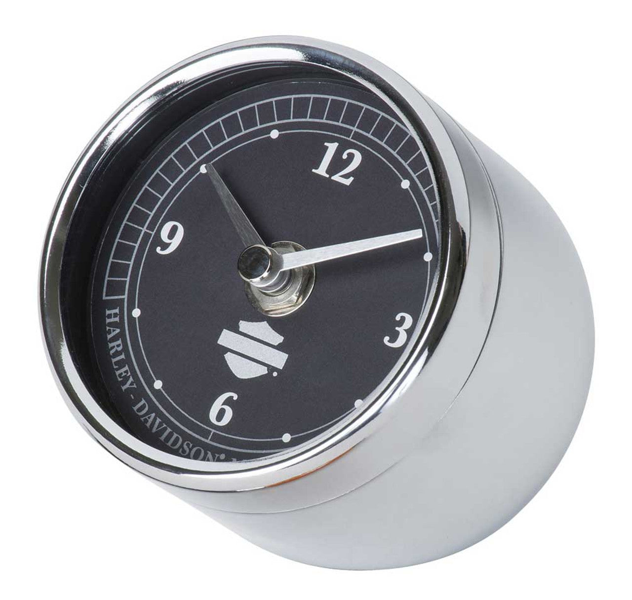 Harley-Davidson Speedometer Desk Clock, Chrome Plated