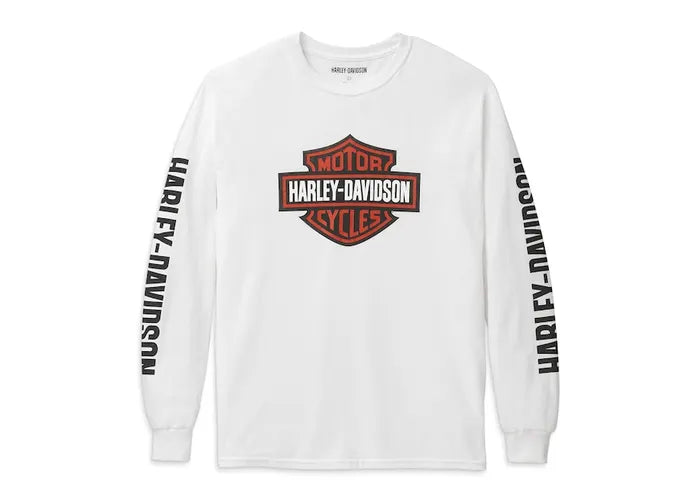 Men's Bar & Shield Long Sleeve Graphic Tee White