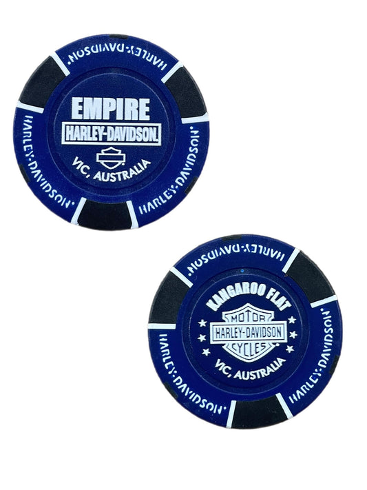 Empire Harley-Davidson Blue Poker Chip