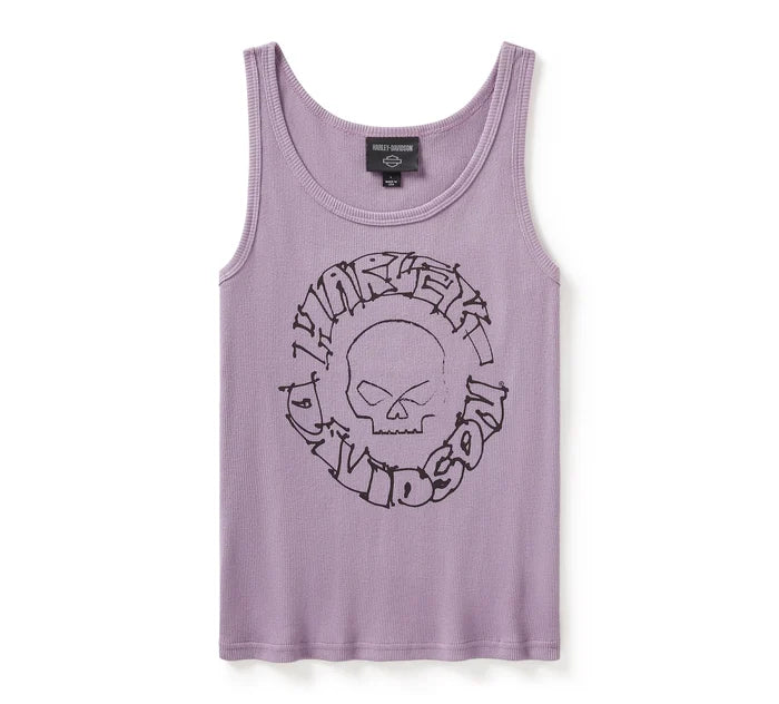 Harley-Davidson Women's Willie G Sketchy Skull Ribbed Tank