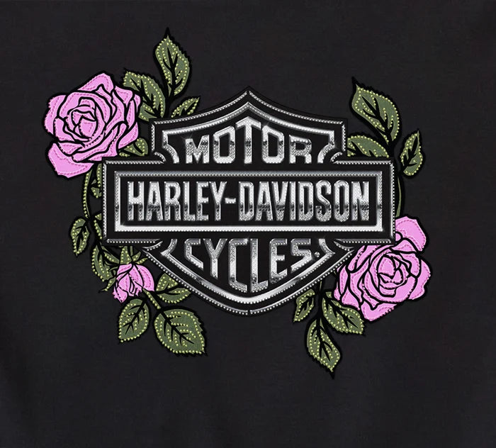 Harley-Davidson Women's Rose & Thorn Bling Lace Trim Tank
