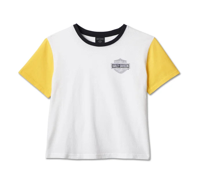 Harley-Davidson Women's Cropped #1 Racing Boxy Mesh Tee