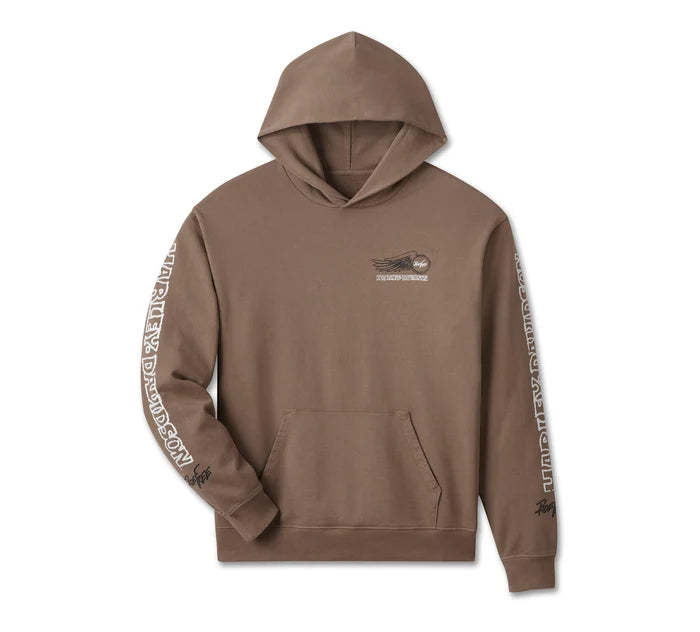 Willie G Winged Wheel Pullover Hoodie - Dark Grey