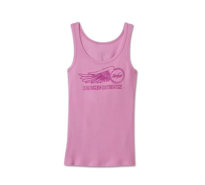 Willie G Winged Wheel Stretch Rib Tank - Lavender