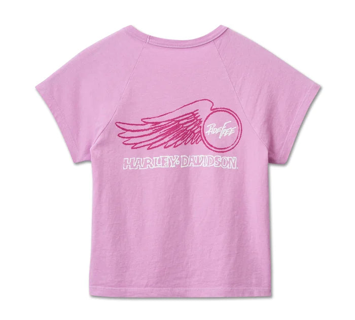 Women's Willie G Winged Wheel Baby Doll Tee - Lavender