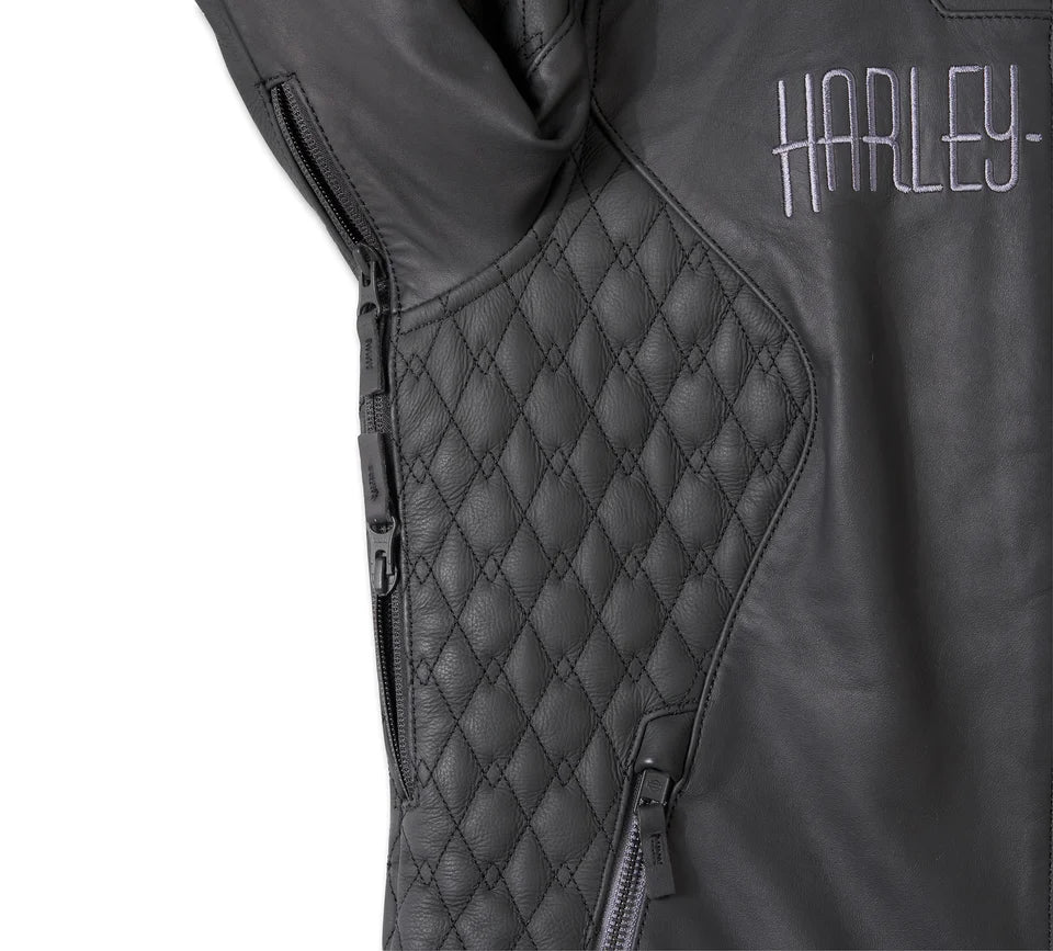 Harley-Davidson Women's Willie G Skull Graphic Leather Riding Jacket