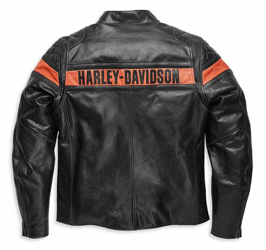 Harley-Davidson Men's Victory Sweep Vintage Leather Jacket - SIZE M