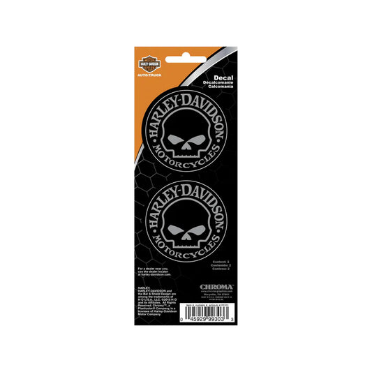 Harley-Davidson Willie G 2-Piece Skull Decals - 8" x 3"