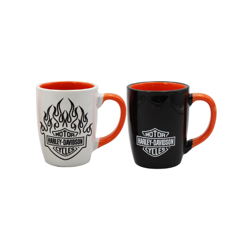 Harley-Davidson B&S Flames Color Change Mug Set