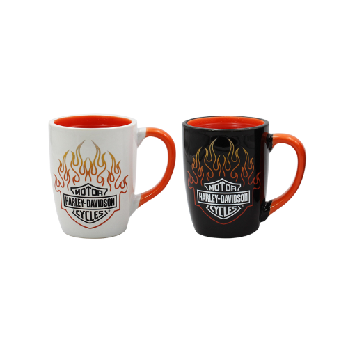 Harley-Davidson B&S Flames Color Change Mug Set