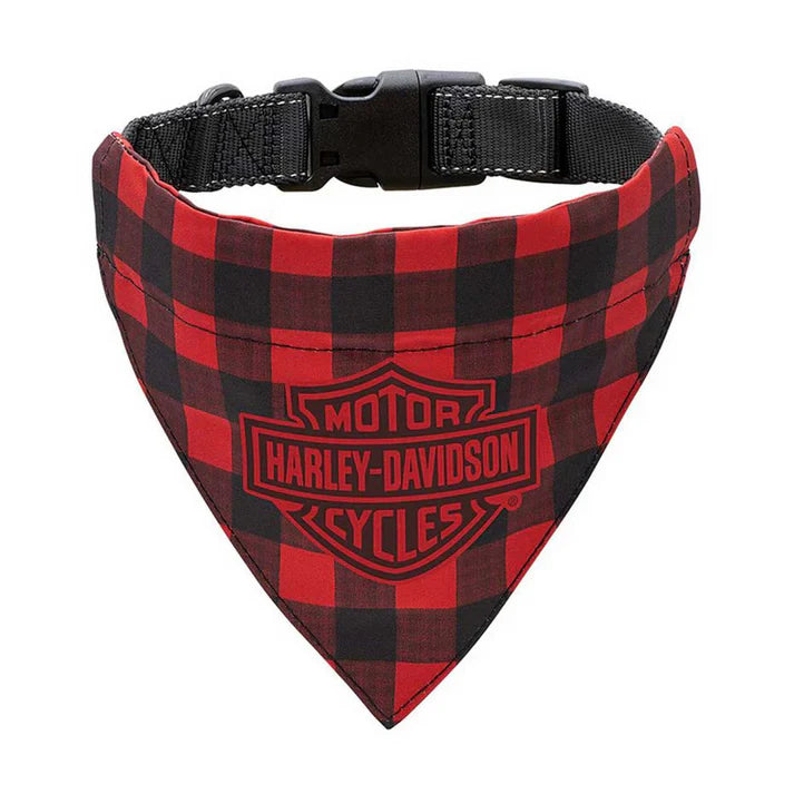 Harley-Davidson Holiday Plaid Pet Bandana Collar