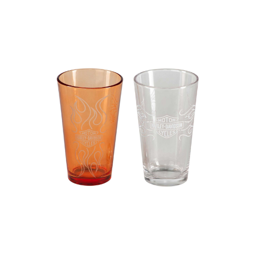 Harley-Davidson Bar & Shield Flames Pint Glass Set