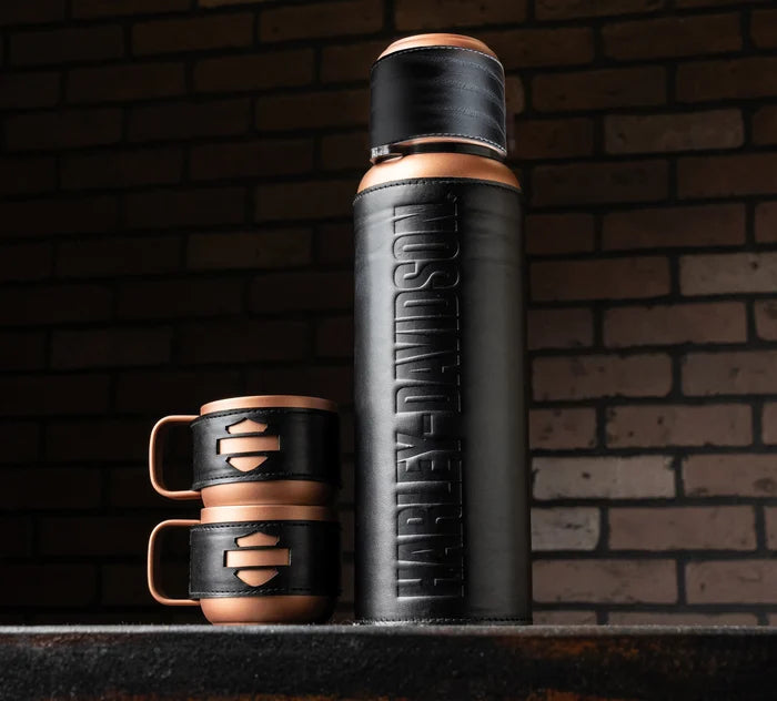 Harley-Davidson Open Bar & Shield Thermos & Mugs Set