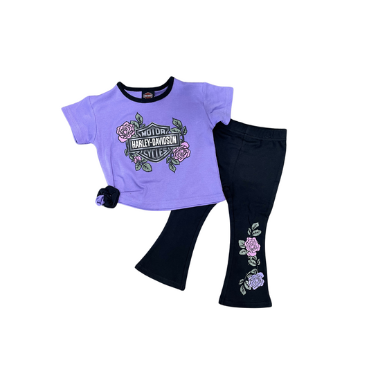 Harley-Davidson Kids Scrunchie, Tee & Flare Pant Set