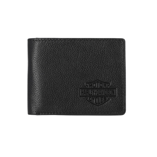 Harley-Davidson Men's Classic Bar & Shield Logo Passcase Leather Billfold Wallet