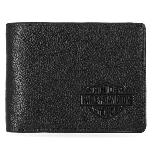 Harley-Davidson Men's Classic Bar & Shield Logo Passcase Leather Billfold Wallet