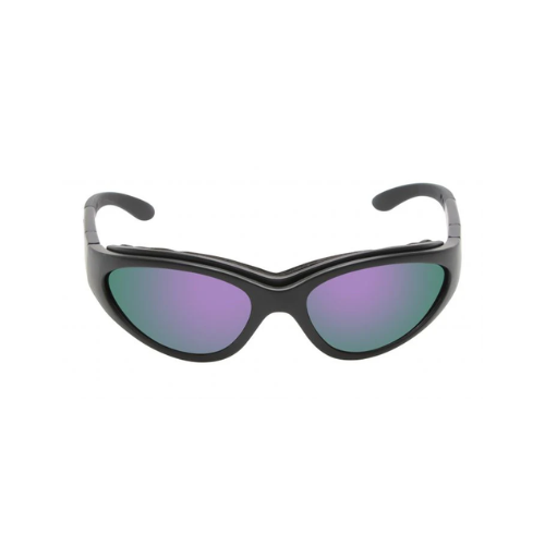 Ugly Fish Slim Motorcycle Sunglasses - Matt Black Frame/Purple Revo Lens