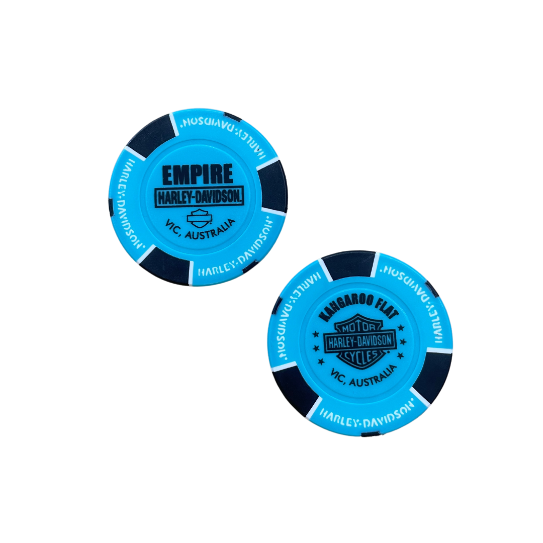 Empire Harley-Davidson Poker Chip - Aqua