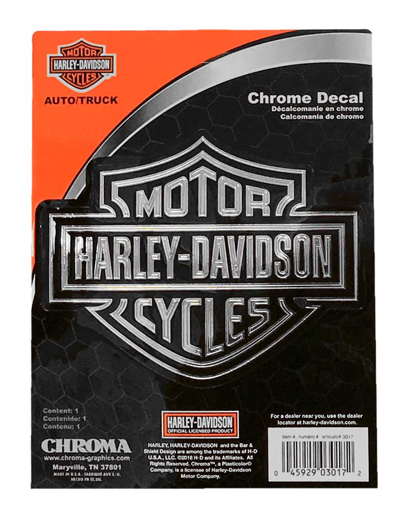 Harley-Davidson Embossed Bar & Shield Logo Chrome Decal