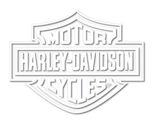 Harley-Davidson White B&S Die Cut Decal