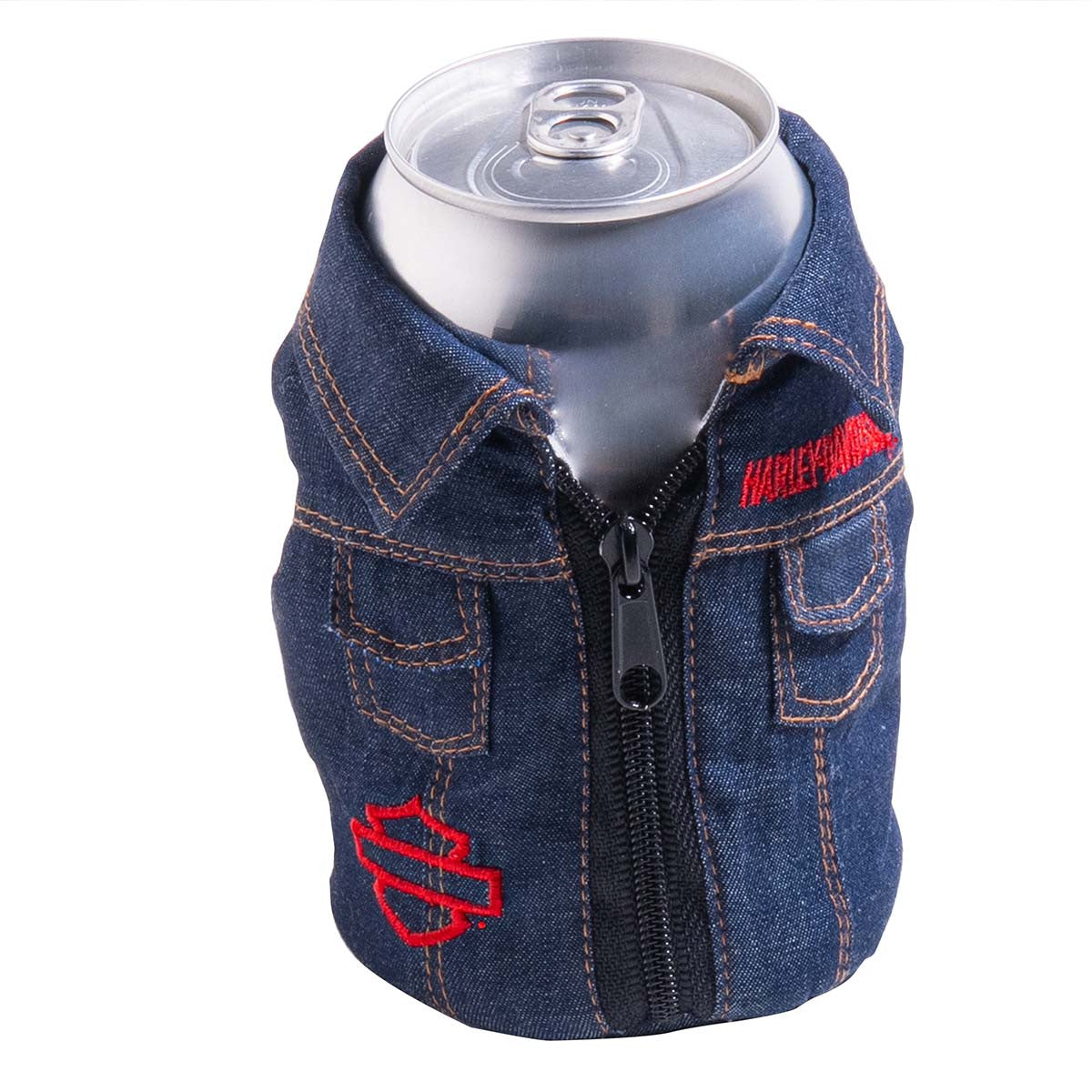 Harley-Davidson 1970s Psychedelic Denim Can Cooler