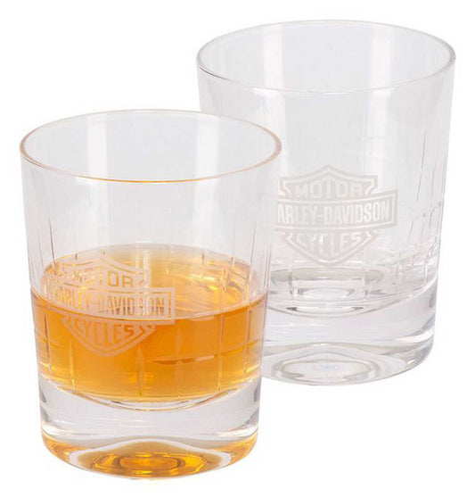 Harley-Davidson Crystal Double Old Fashioned Glassware Set