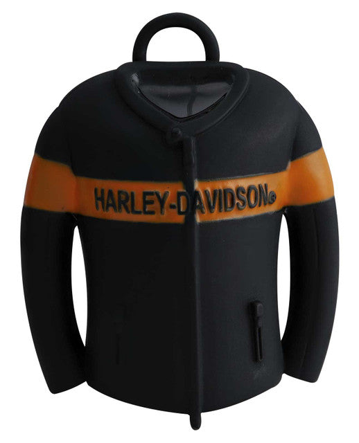 Harley-Davidson Black & Orange Leather Jacket Ride Bell