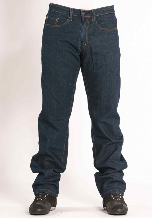 TKD Mens Blue Straight Leg Riding Jeans