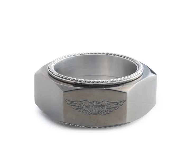 Harley-Davidson Men's Hexagon Winged Bar & Shield Ring