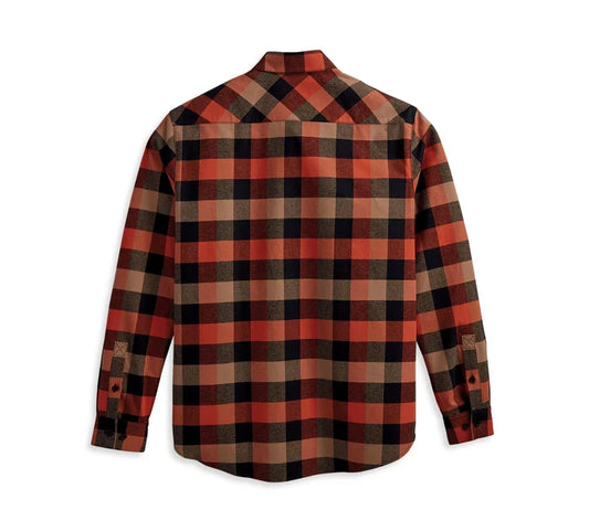 Men's Essence Shirt - Orange Plaid