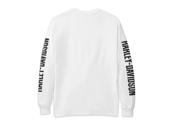 Men's Bar & Shield Long Sleeve Graphic Tee White