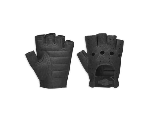 Harley-Davidson Men's Bar & Shield Fingerless Leather Gloves