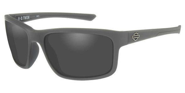 Harley-Davidson Men's Twin Sunglasses, Smoke Gray Lenses & Matte Gray Frames