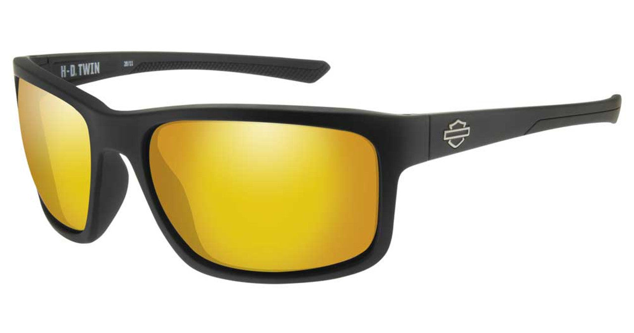 HD Men’s Twin Sunglasses, Orange Mirror Lenses & Matte Black Frames