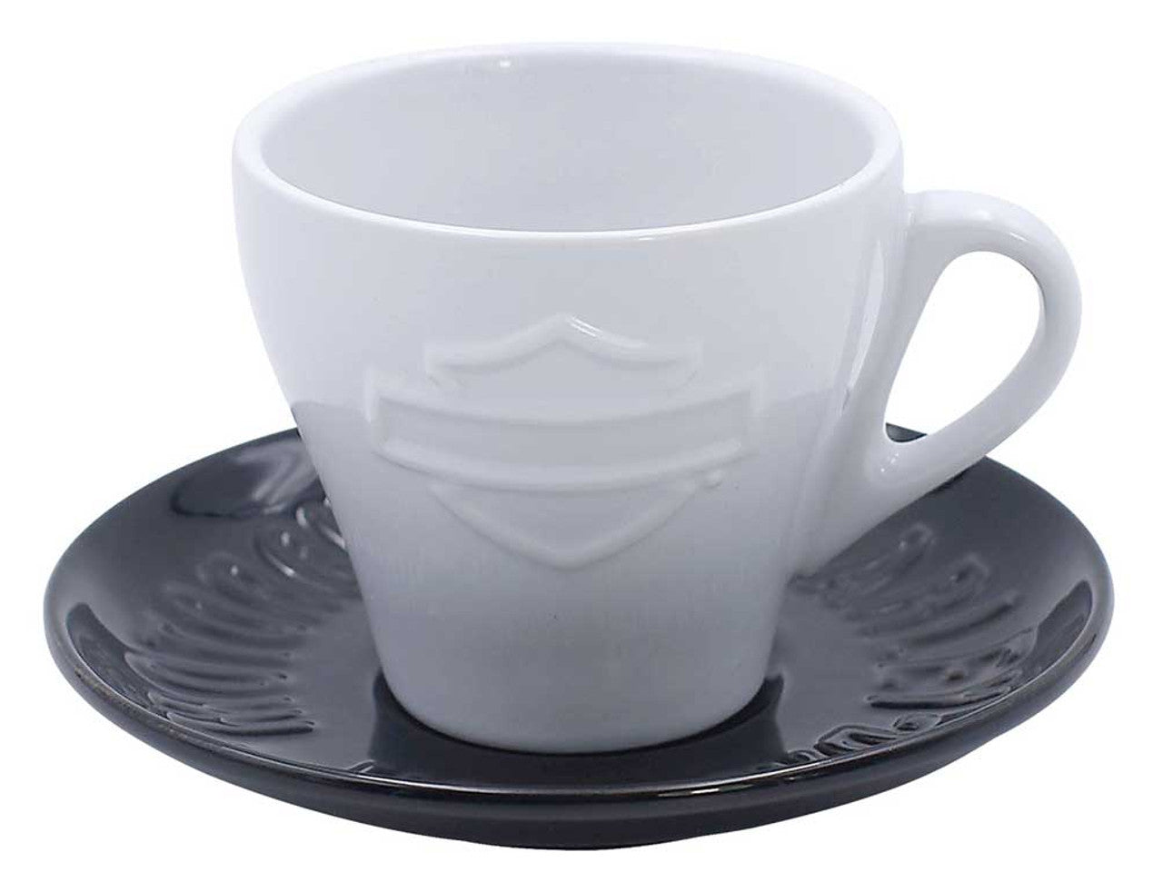 B&S Silhouette Bar & Shield Ceramic Cup & Saucer
